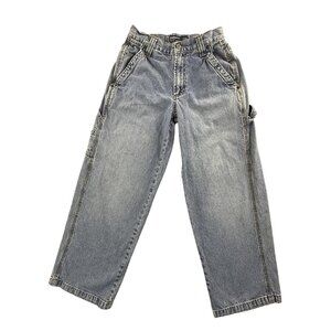 Aeropostale Jeans Womens 27/28 Light Wash High Rise Relaxed Carpenter Cargo Y2K